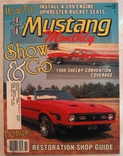 Mustang Monthly 1988 Nov - T-5 Gt K-code Droptop Mustang Monthly 1988 Nov - T-5 Gt K-code Droptop