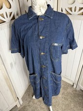 Vintage Lee Women's Western Denim Button Down Dress Size Medium