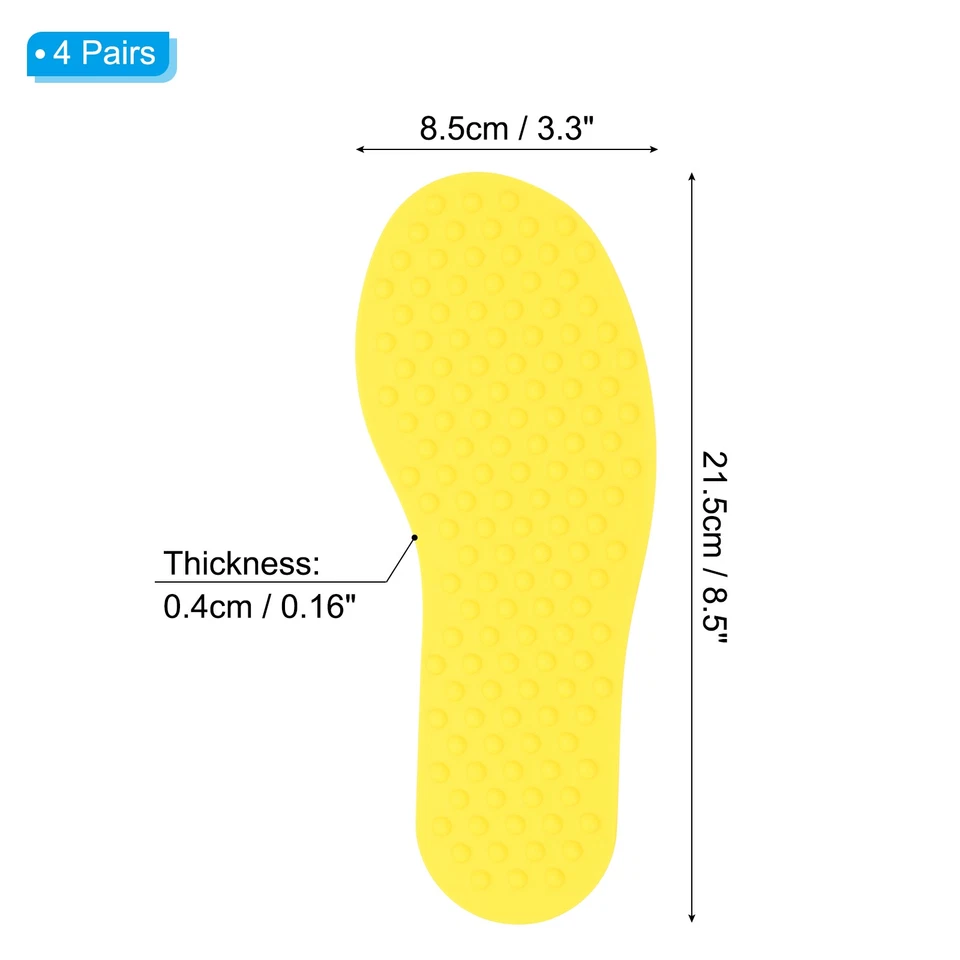 4 Pairs Feet Markers for Classroom Plastic Floor Foot Shaped Markers Yellow - Image 2 of 4
