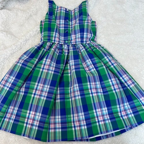 NWT Polo Ralph Lauren Toddler Girls Green Plaid Fit & Flare Dress 12 - Picture 2 of 7