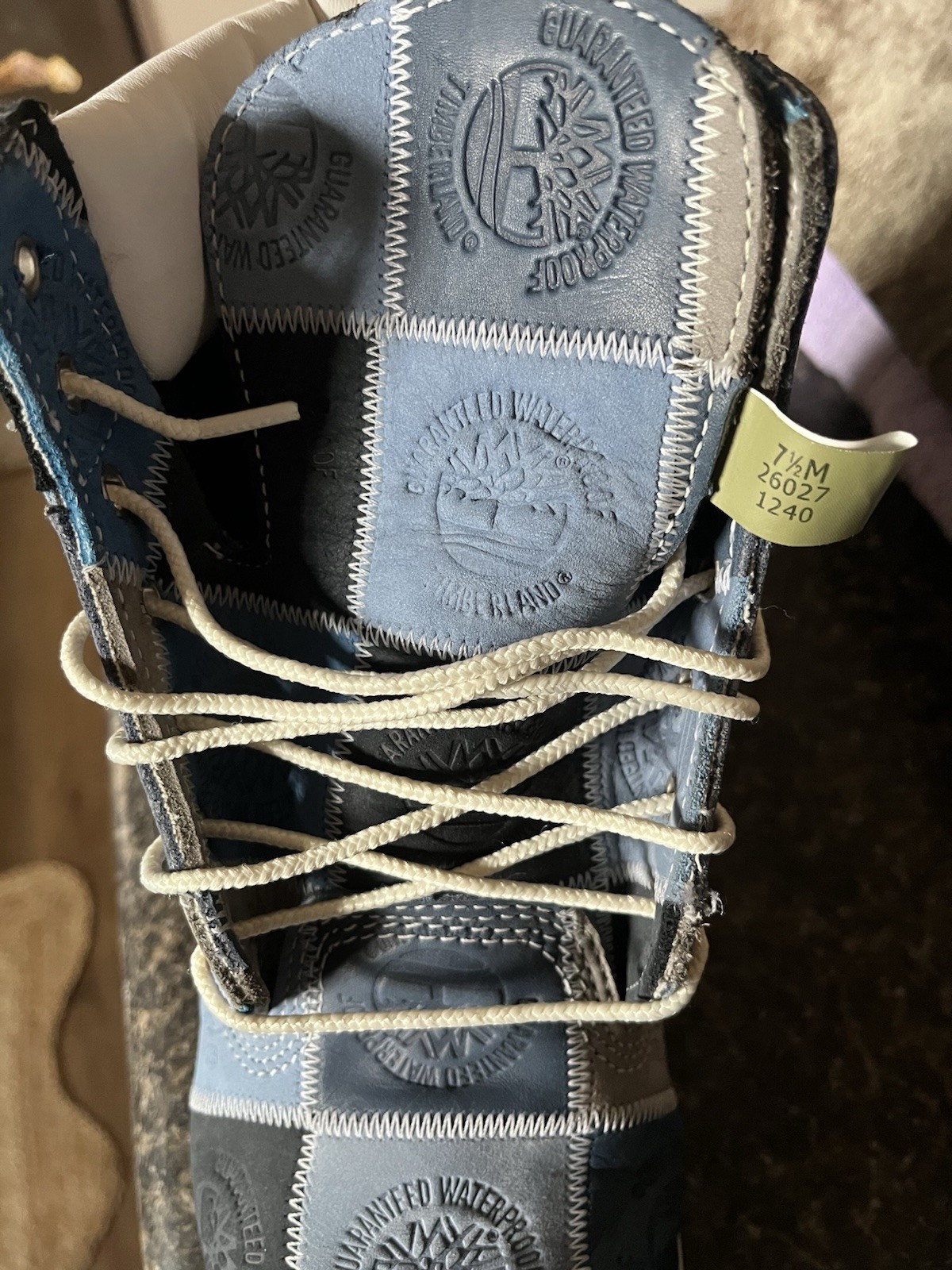 Timberland Blue leather patchwork Premium Boots S… - image 4