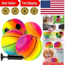 Multicolor Mini Sports Balls Set with Pump - Engaging Indoor Outdoor Play