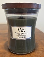 WoodWick Medium Hourglass Frasier Fir Jar Candle 9.7 Ounce Crackling Wood Wick