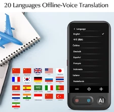 AI Handheld Translator (Use w/WiFi or OFFLINE) Photo Translate, FAST Translating