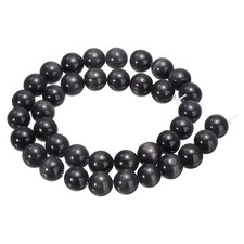38pcs Black Cat's Eye Stone Beads 10mm Round Crystal Loose Bead