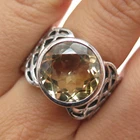 SILPADA 925 Sterling Silver Vintage Real Citrine Oxidized Ring Size 7.25