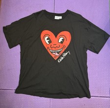 Keith Haring Heart Classic Graphic Logo Tee Size Men’s XL Black X Red