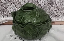 Vintage 1970s Holland Mold Green Cabbage Covered Bowl