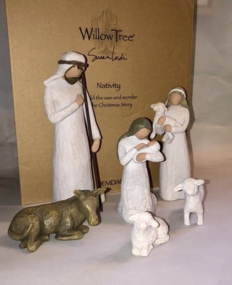 Willow Tree Sculpted Hand-Painted Nativity Figure Set 6 Piece Excellent Demdaco