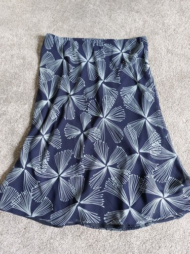 mandy marsh design chiffon style lined navy duck egg blueElasticated waist skirt - Picture 6 of 6