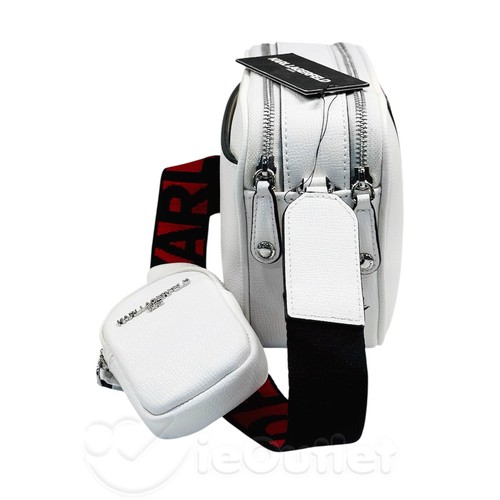 Borsa Karl Lagerfeld Paris in pelle premium Simone cuore rosso tracolla fotocamera - Foto 5 di 7