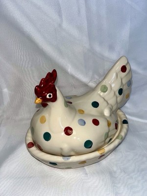 Emma Bridgewater Keramik gepunktet große Henne auf Nest