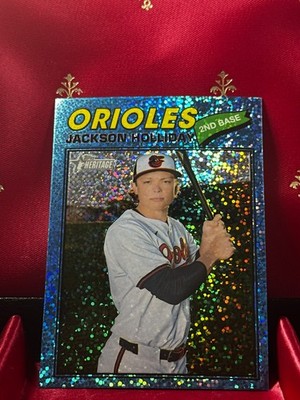 Jackson Holiday 2026 Topps Heritage Baltimore Orioles #218 Blue Sparkle