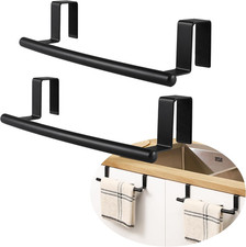 2 Toalleros Colgantes Puerta o Mueble Cocina Bano Soporte Toallas Negro Mate