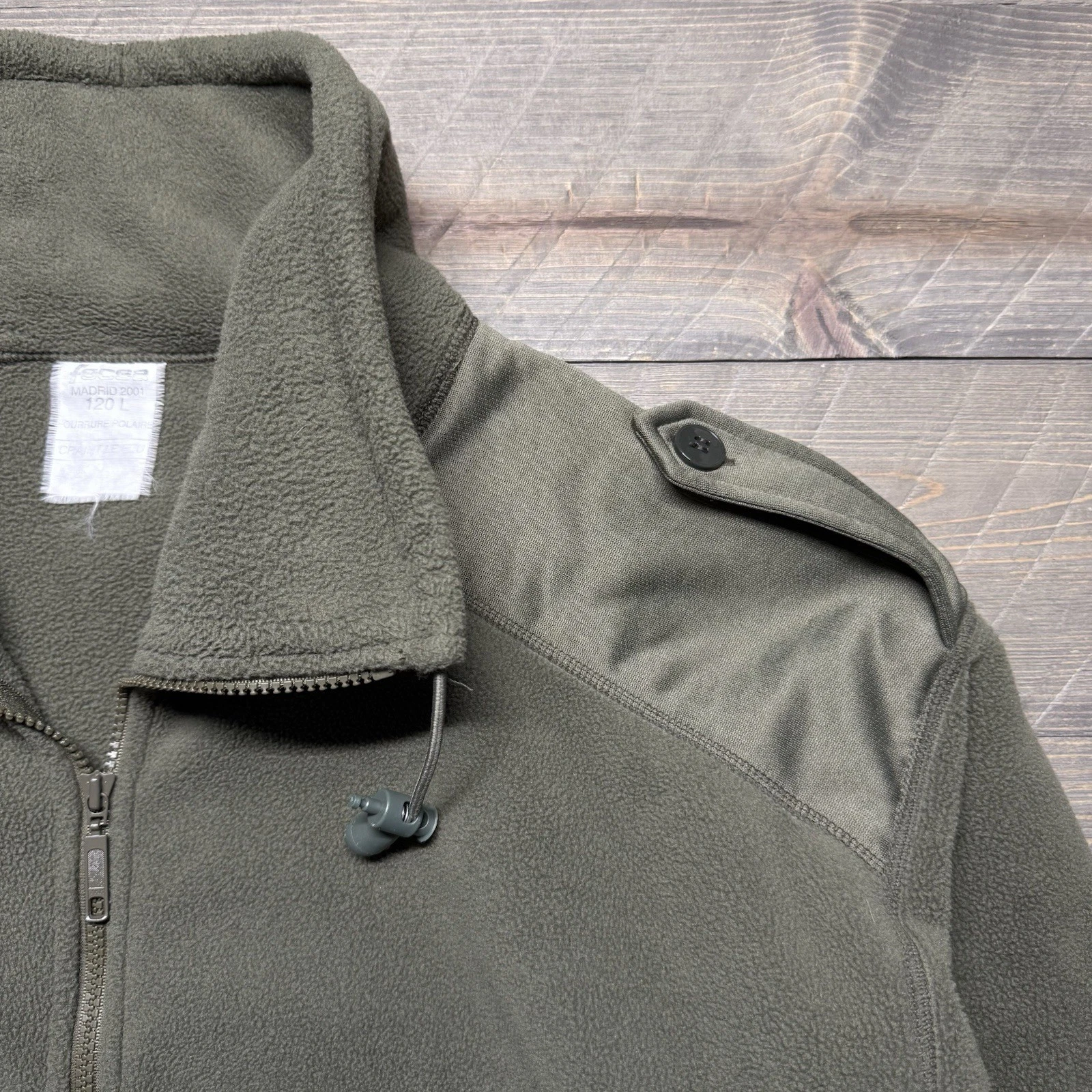 Vtg French Army Fleece Jacket Mens 120L (XXL) Cold Weather Olive Fecsa 2001 - product detail image 3