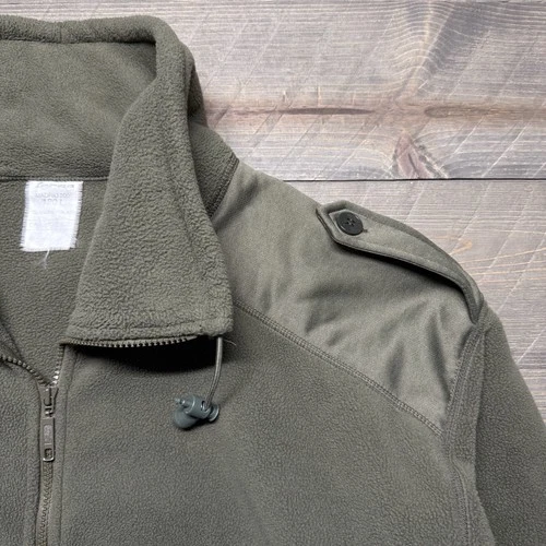 Vtg French Army Fleece Jacket Mens 120L (XXL) Cold Weather Olive Fecsa 2001 image 3