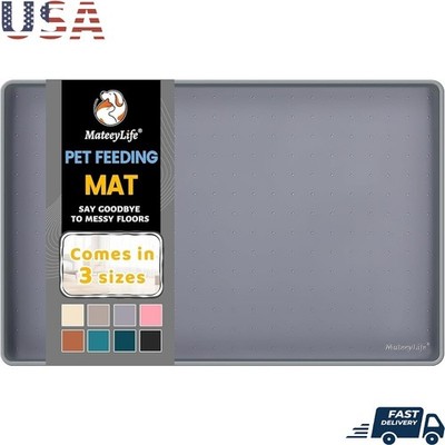 Waterproof Dog Cat Bowl Mat Silicone Non Slip Easy Clean Pet Feeding Tray New