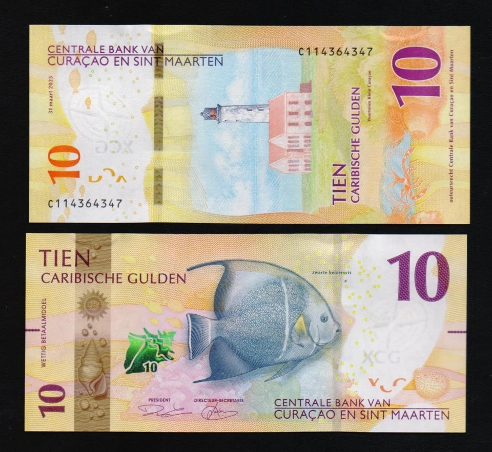 CURACAO & SINT MAARTEN: B101a P#W1 10 Gulden 31.03.2025 Banknote unzirkuliert. - Bild 1 von 1