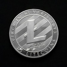 Litecoin Commemorative Coin Cryptocurrency Collector Currency LTC Silver Plated