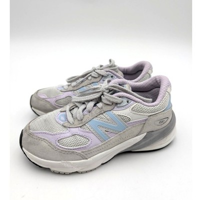 New Balance 990V6 Sneaker Shoes Kids' Grey/Bright Lavender Size US11.5 EU29