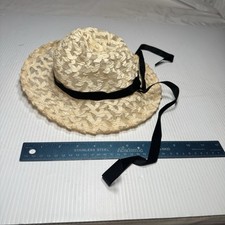 Antique While Lace Childs Hat With Black Ribbon Mr. John