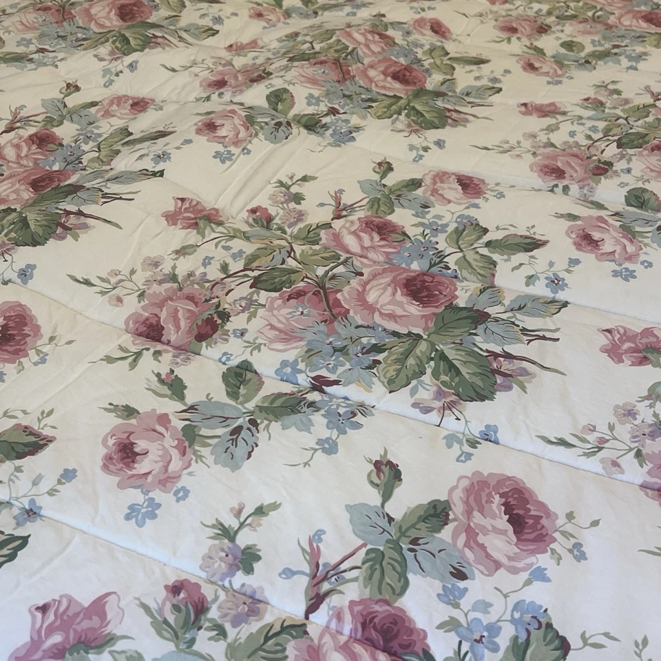 Edredón de Colección Ralph Lauren Agua Floral King - ¡Hermoso Años 90! -Rosas Núcleo Casa Foto 4 de 4