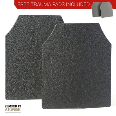 SEMPER FI ARMOR Body Armor AR500 Level 3 Set Of Curved 10x12 Plates In Stock Immediate Shipping