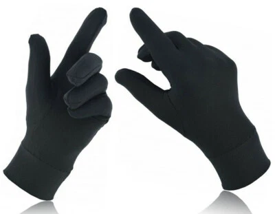 Inner Gloves Lycra Silk Unisex motorcycle skiing walking cycling Thermal black