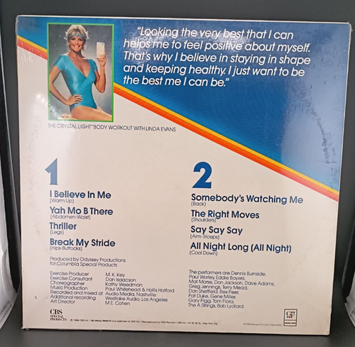 Linda Evans Crystal Light Body Workout SEALED LP Vinyl 1984 v2 - Picture 2 of 2