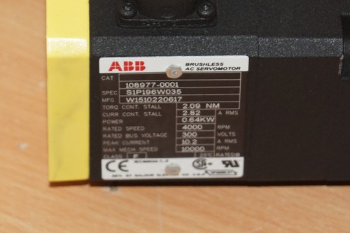 ABB Baldor Servomotor 108977-0001 S1P196W035 W1510160472 - Picture 2 of 2