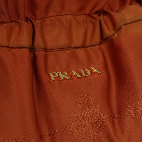 PRADA Shoulder Bag Nylon Orange Brown gold Auth bs17925 - Picture 21 of 24