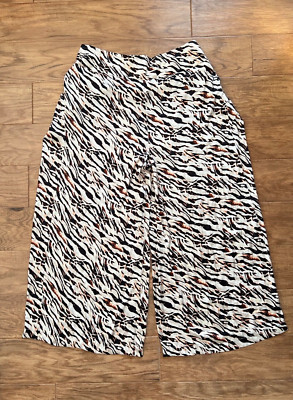 Torrid Pants Size 3R Pull-On Super Wide Leg Streaky Satin High-Rise Zebra Stripe