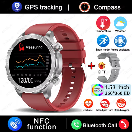 2025 Bluetooth Smart Watch for Men - AMOLED, GPS, Heart Rate, IP68 Waterproof - Photo 21 sur 31