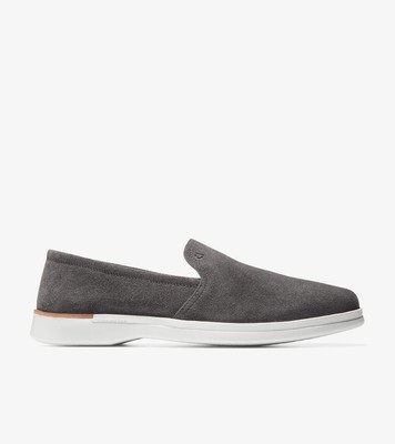 New! Mens Cole Haan Grand Ambition Grey Pinstripe Suede Slip-On Loafers. Size 12 Cole Haan Loafer Gray Casual Shoes for Men for sale | eBay main image 2