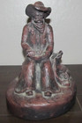 Vintage Original Cowboy Sculpture Largo 8" Statue Western Figure Ceramic Clay — photo 1