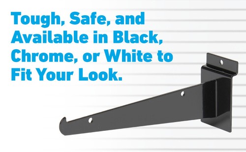 24 Slatwall 8" Knife Shelf Brackets Black Lip Retail Shelving Display Bracket - Picture 5 of 12