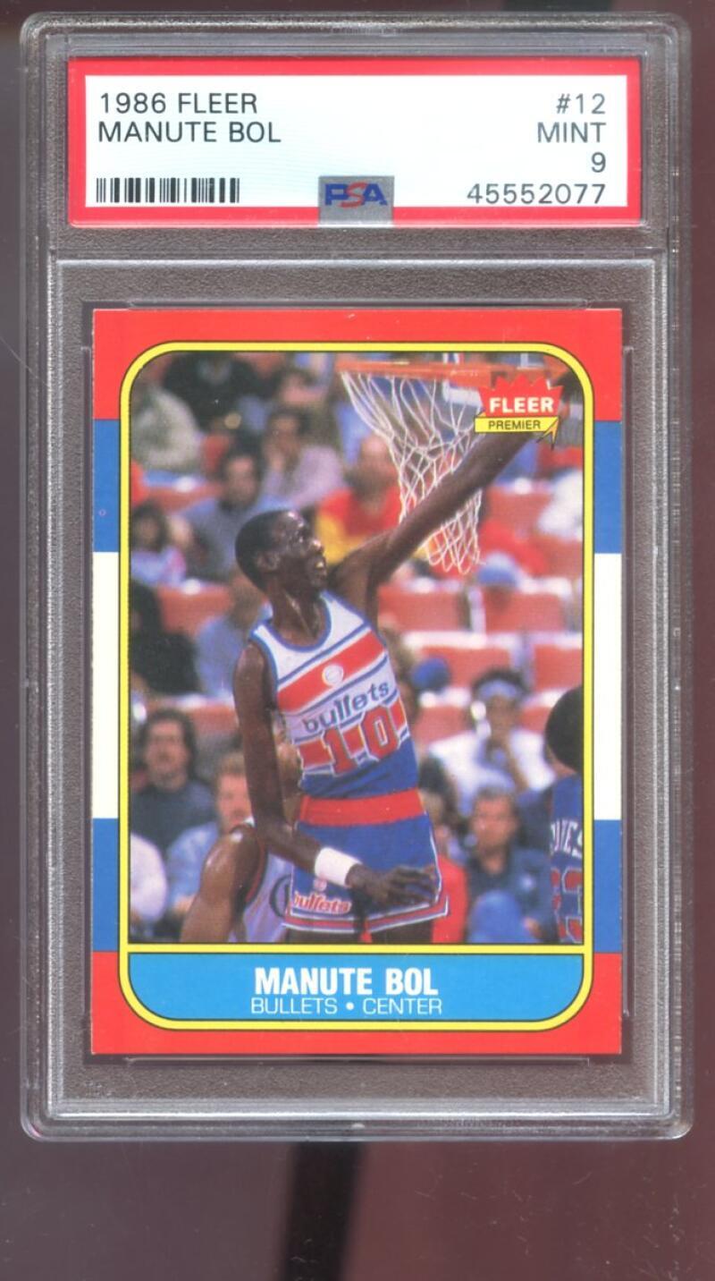 1986-87 Fleer #12 Manute Bol ROOKIE RC PSA 9 Graded Basketball Card 86-87 1987