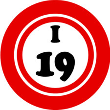 I 19 I19 Bingo Ball - 3 Pack Circle Stickers 3" x 3" - Hobby Number Board Lucky