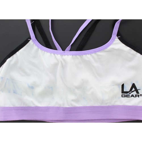 LA Gear Girls Youth 2 Pack Microfiber Mesh Athletic Active Gym Sports Bra - Picture 3 of 3