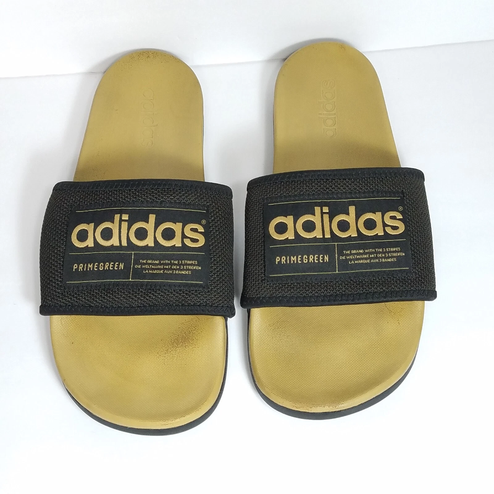 Adidas Primegreen Slides slip on uomo taglia 9 comodo nero e marrone