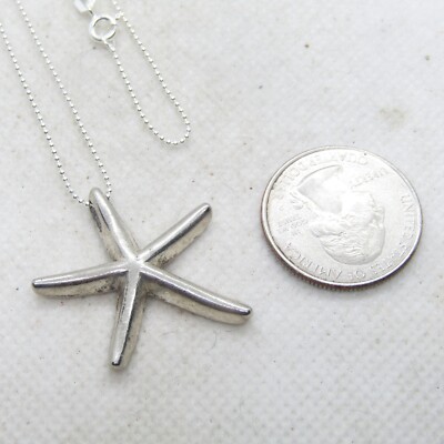 Sterling Silver 925 Starfish Necklace 18