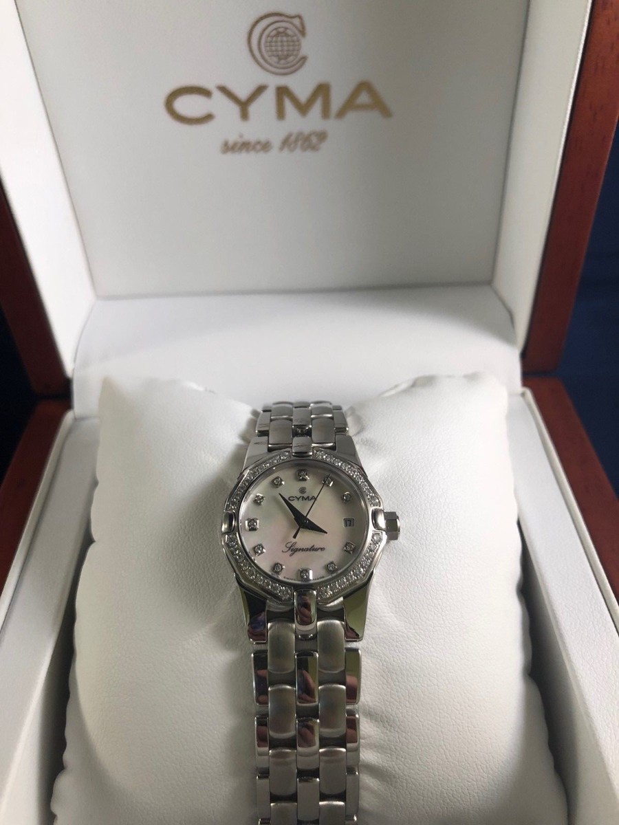CYMA Ladie's Signature Series Mother of Pearl Dial Diamond Dial