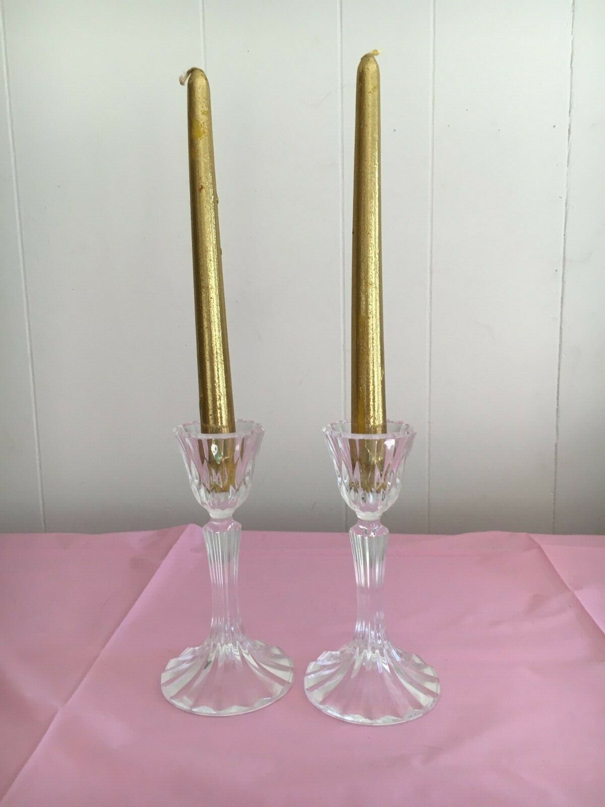 24 Count Lead Crystal 7 Inch Etched Candleholders