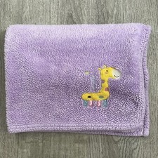 SL Home Fashions Purple Baby Girl Blanket Lovey Yellow Giraffe Polka Dot Legs