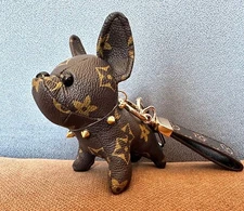 2 PCS Luxury Dog Key Chain Leather Lanyard Bag Charms Keyring Women Car Keychain