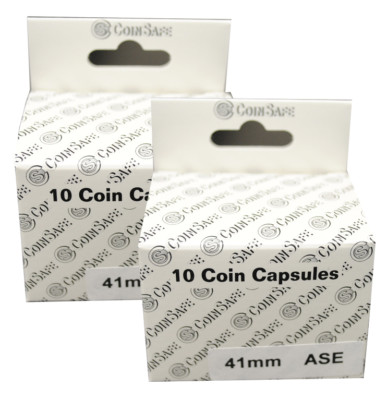 ASE Coin Safe Capsules For American Silver Eagle 41mm Archival Quality 2 Boxes