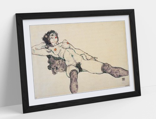 EGON SCHIELE HEMBRA DESNUDA - PÓSTER ENMARCADO ARTE IMAGEN IMPRESIÓN OBRA DE ARTE - Imagen 8 de 10