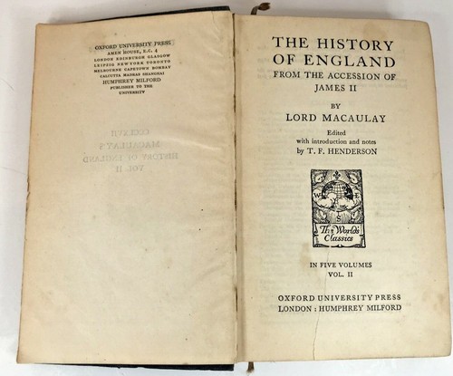 The History of England from the Accession of James II - Volume II 1931 - Picture 4 of 12