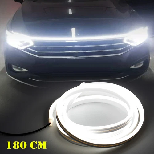 180cm Flexible Car LED DRL Hood Light Strip Daytime Running Light Super White