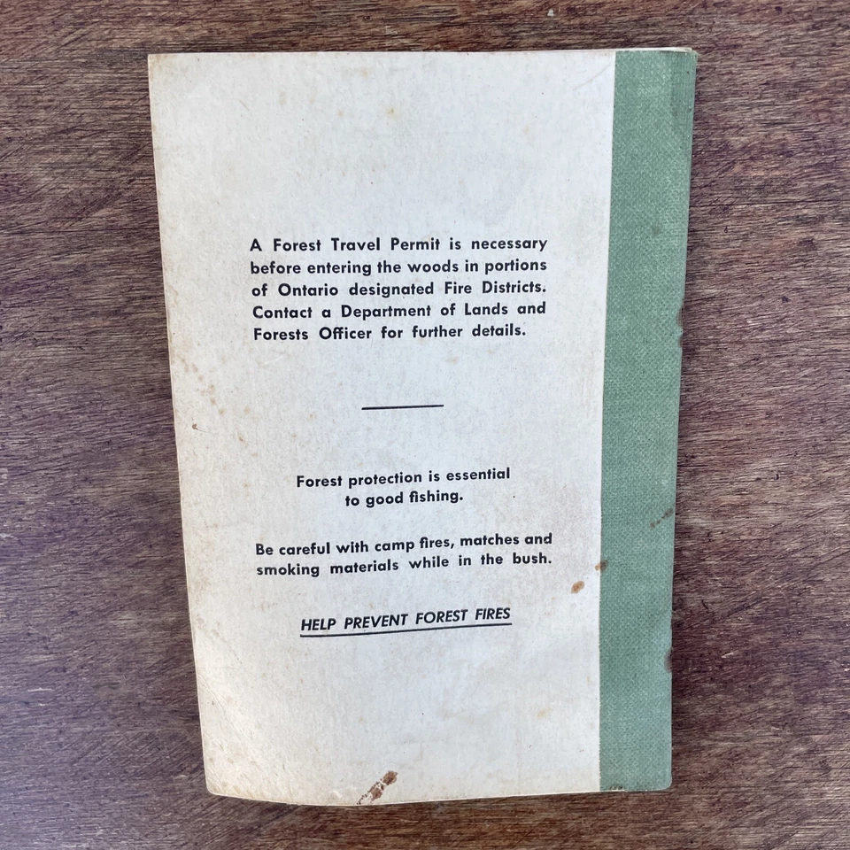 Folleto de licencia de pesca con pesca para no residentes Ontario 1957 vintage Foto 4 de 4